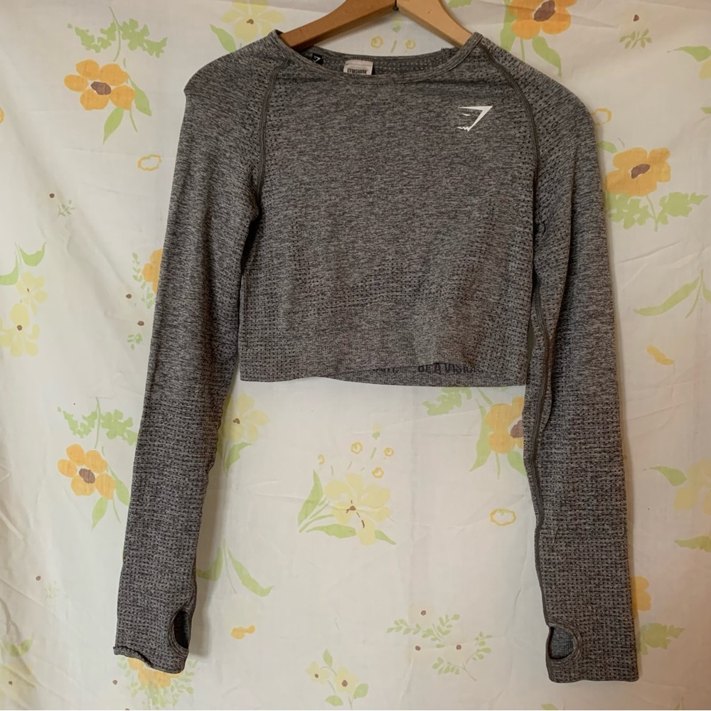 Gym Shark Gray Long Sleeve Top